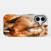 WATERVERF HERFST THEMA PAARD IN HET BOS iPhone 16 HOESJE (Achterkant horizontaal)