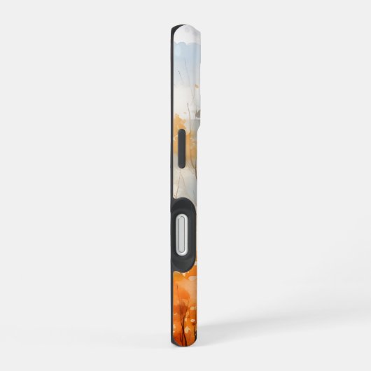 WATERVERF HERFST THEMA PAARD IN HET BOS iPhone 16 HOESJE (Rechterkant)