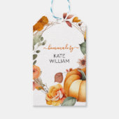 Waterverf Herfst themalabel voor zelfgemaakte arti Cadeaulabel (Voorkant)