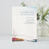 Waterverf Herfst Verplaatsingsaankondiging RSVP Kaartje (Staand voorkant)