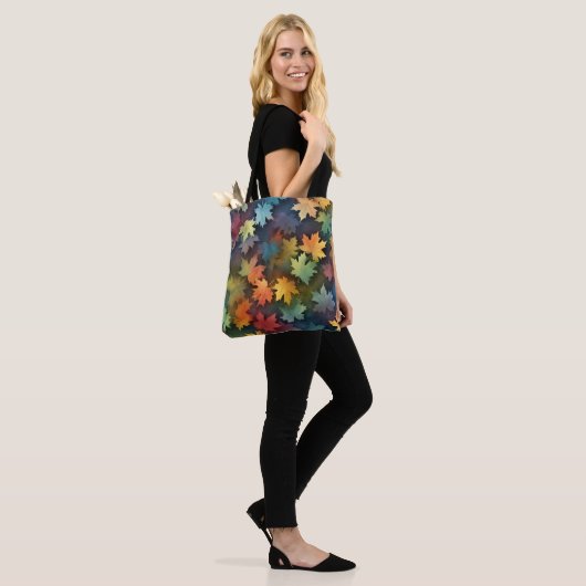 Waterverf Herfst Vibes canvas tas (Op model)