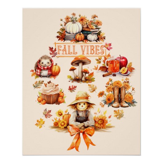 Waterverf Herfst Vibes Perfect Poster (Voorkant)