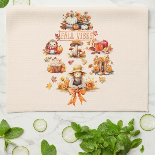 Waterverf Herfst Vibes Theedoek (Gevouwen)