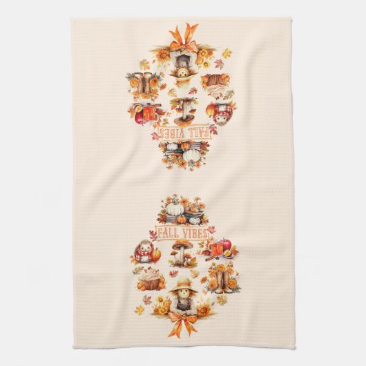 Waterverf Herfst Vibes Theedoek (Verticaal)