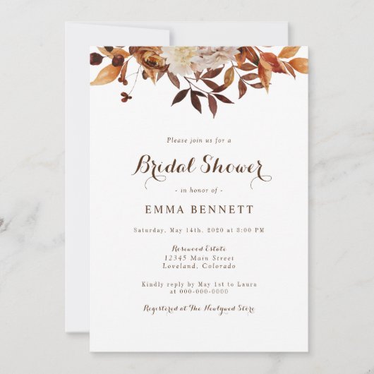 Waterverf Herfst Vrijgezellenfeest Kaart (Voorkant)