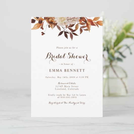 Waterverf Herfst Vrijgezellenfeest Kaart (Staand voorkant)