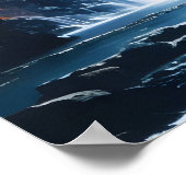 Waterverf herfst waterval schilderij poster (Hoek)