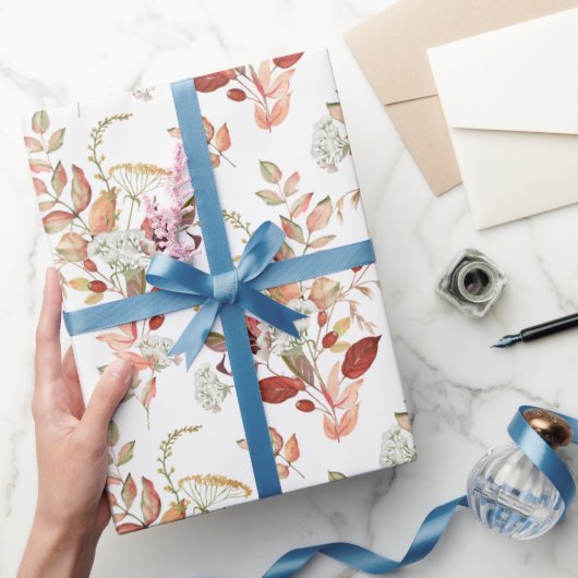 Waterverf Herfst Wilde Bloem Cadeaupapier (Geschenken)
