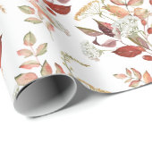 Waterverf Herfst Wilde Bloem Cadeaupapier (Rol Hoek)