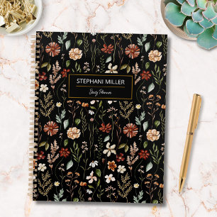 Waterverf Herfst Wilde Bloem Tuin Bloemmotief Planner
