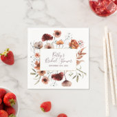 Waterverf Herfst Wilde Bloemen Bruidsdouche Servet (Insitu)