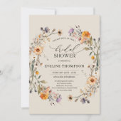 Waterverf herfst wilde bloemen krans blauw sinaasa kaart (Voorkant)