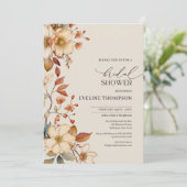 Waterverf herfst wilde bloemen vrijgezellenfeest kaart (Staand voorkant)