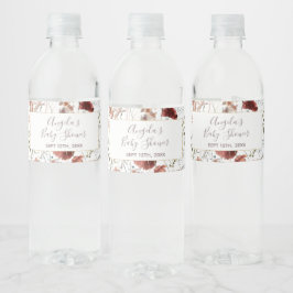 Waterverf Herfst Wilde Bloemen Waterfles Label Etiket