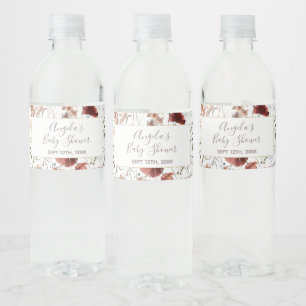 Waterverf herfst wilde bloemen waterfles label etiket