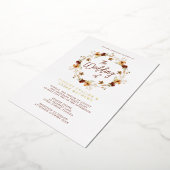 Waterverf Herfst Wildflower Bruiloft Goud Folie Uitnodiging (Gedraaid)