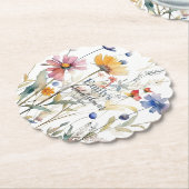 Waterverf Herfst Wildflower Vrijgezellenfeest Kartonnen Onderzetters (Gekanteld)