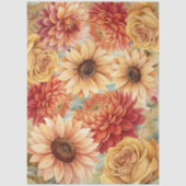 Waterverf Herfst Wildflowers op perkament Tissuepapier (Voorkant)