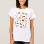Waterverf Herfst Wildflowers T-shirt (Voorkant)