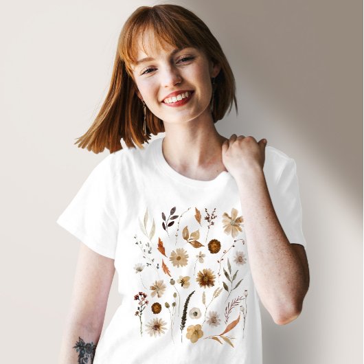 Waterverf Herfst Wildflowers T-shirt
