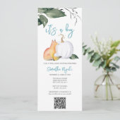 Waterverf Herfst Woodland Baby Jongensdouche Kaart (Staand voorkant)