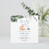 Waterverf Herfst Woodland Baby Jongensdouche Kaart (Staand voorkant)