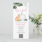 Waterverf Herfst Woodland Baby Meisje Douche Kaart (Staand voorkant)