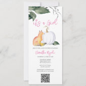 Waterverf Herfst Woodland Baby Meisje Douche Kaart (Voorkant)