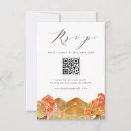 Waterverf Herfst Woodlands Bruiloft QR Code RSVP
