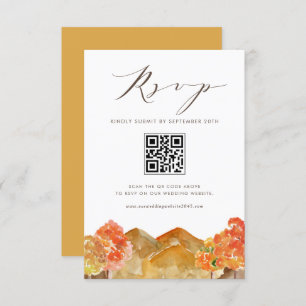 Waterverf Herfst Woodlands Bruiloft QR Code RSVP