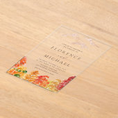 Waterverf herfst Woodlands herfst bruiloft Acryl Uitnodigingen (Laagn)