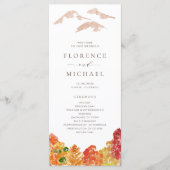 Waterverf herfst Woodlands herfst bruiloft program Programmakaart (Voorkant)