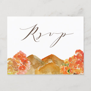 Waterverf herfst Woodlands herfst bruiloft RSVP Briefkaart