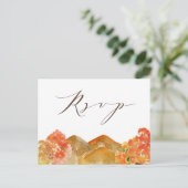Waterverf herfst Woodlands herfst bruiloft RSVP Briefkaart (Staand voorkant)