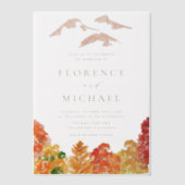 Waterverf herfst Woodlands herfst bruiloft Vellum Uitnodigingen (Voorkant)