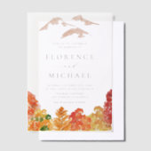 Waterverf herfst Woodlands herfst bruiloft Vellum Uitnodigingen (Offset)