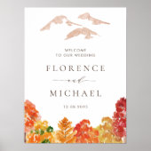 Waterverf herfst Woodlands herfst bruiloft welkom Poster (Voorkant)