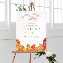 Waterverf herfst Woodlands herfst bruiloft welkom Poster