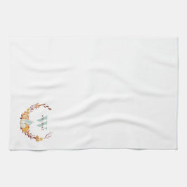 Waterverf Herfst Wreath Monogrammed Theedoek