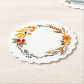 Waterverf Herfst Wreath Onderzetter (Gekanteld)