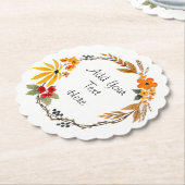 Waterverf Herfst Wreator Onderzetter (Gekanteld)