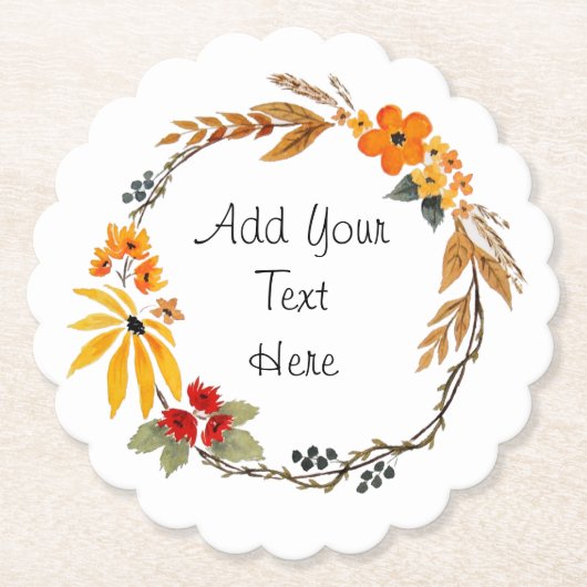 Waterverf Herfst Wreator Onderzetter (Voorkant)