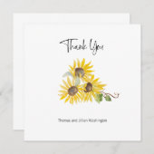Waterverf Herfst Zonnebloem Aangepast Hartelijk da Bedankkaart (Voorkant / Achterkant)