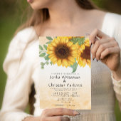 Waterverf Herfst Zonnebloem Bruiloft uitnodiging