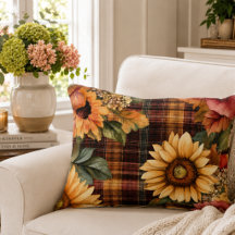 Waterverf Herfst Zonnebloemen & Bloemen Plaid