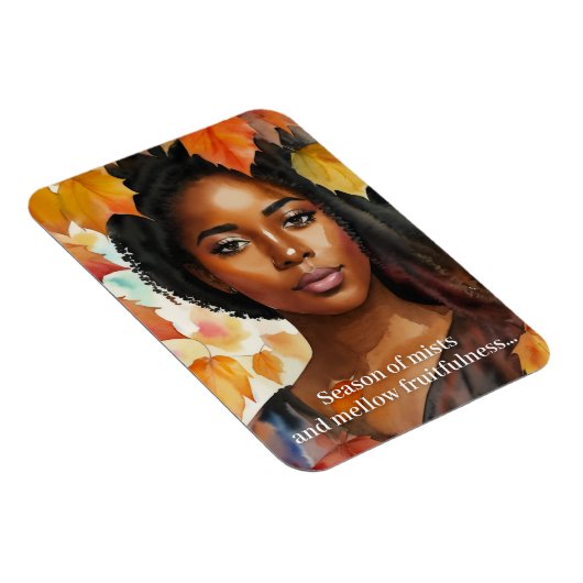 Waterverf herfst zwart vrouw kunst keats gedicht magneet (Rechterzijde)