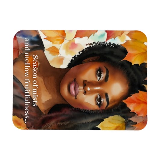 Waterverf herfst zwart vrouw kunst keats gedicht magneet (Horizontaal)