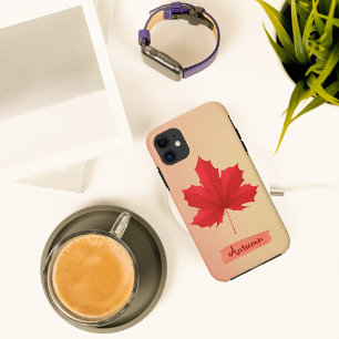 Waterverf herfstblad iPhone Case