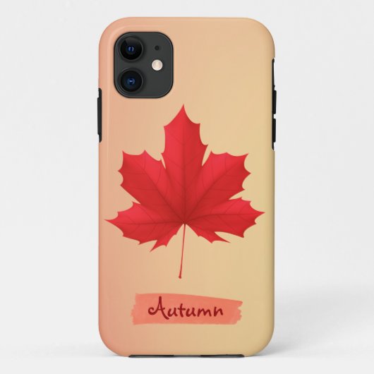 Waterverf herfstblad iPhone Case (Achterkant)