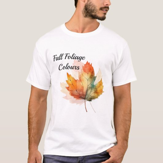 Waterverf Herfstblad Modern Unigender Tishirt T-shirt (Voorkant)